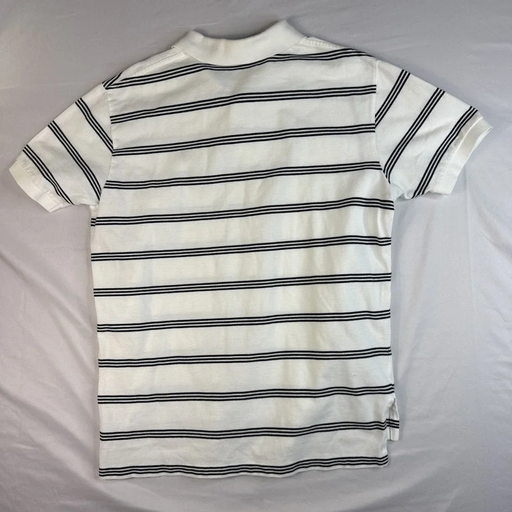 Polo Ralph Lauren Polo Shirt Men's XL White with Black Stripes Pony Preppy